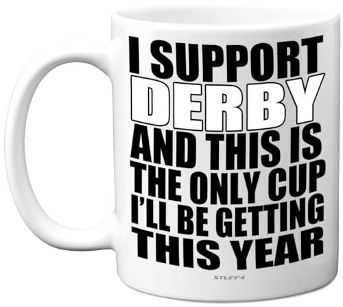 Funny Football Mug Gift for Derby Fans - Footy Only Cup - Joke Xmas Birthday Mugs Present Gifts for Son Dad Brother Uncle Colleague Friend Cousin, 11oz Ceramic Dishwasher Safe Coffee Tea Cup