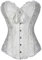 LSFYSZD Women's Lace Up Boned Overbust Corset Bustier Lingerie Bodyshaper Top Plus Size (White, S)