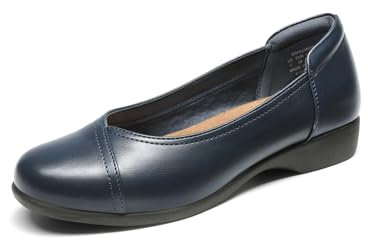 DREAM PAIRS Women's Ballet Flats, Ladies Comfortable Slip On Business Office Dress Shoes for Arch Support Dressy and Work with 3D Molded Insole,Size 5,Navy,SDFA2406W