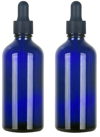 Magic Season Essential Oil Bottles - Blue / 100ml with Droppers / 2 Pcs