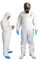 SupremeTTF Pack of 5 - Disposable Work Overall with Hood, Chemical Protection Type 5/6, Waterproof Coverall Suit, Industrial Safety Workwear, Men Women (M)