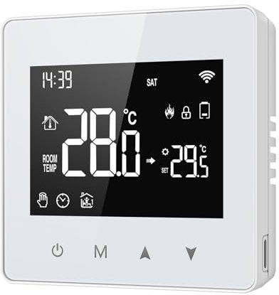 URPIZY per TUYA ZigBee Termostato,Intelligente Programmabile Termostato Intelligente Termostato,Alimentazione A Batterie,Smart Thermostat Compatibile con Alexae Home,Controllo Vocale