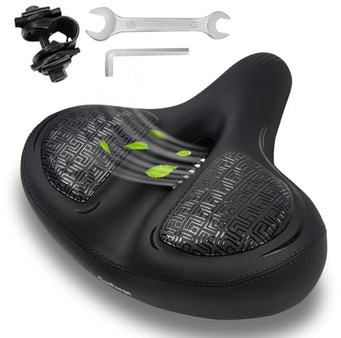 CycForge Fahrradsattel, Großer und Bequemer Fahrrad Sattel - Fahrradsattel Herren mit Stoßdämpfer Federung - Fahrradsattel Damen - Ergonomischer Fahrrad Sattel für Damen & Herren