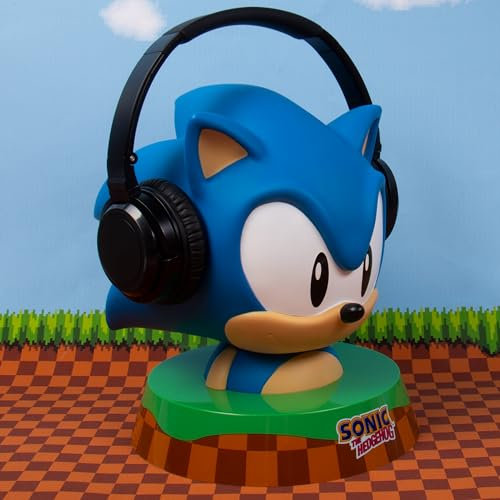 Fizz Creations Sonic The Hedgehog Gaming Hed'z. 3D Sonic The Hedgehog Head - Supporto per cuffie con licenza ufficiale Sonic The Hedgehog Merchandise da
