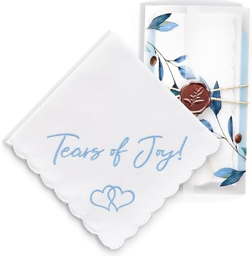W&F GIFT Taschentuch – 30,5 x 30,5 cm – Etwas Blau für Braut am Hochzeitstag – lustiges Geschenk, Freudentränen!, 6 x 6