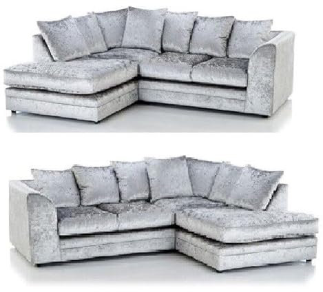 Crushed Velvet Sofa Corner Suite (LEFT HAND CORNER)
