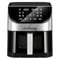 LEHMANN Friggitrice ad aria calda 6L con finestra di visualizzazione, 1500 W, Air Fryer con 12 programmi, controllo della temperatura 76-200°C, timer, display touch LED, friggitrice senza grasso per