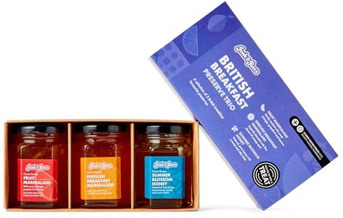 Josh & Jim's - Gourmet Breakfast Preserve Set, Trio Marmalade & Honey, No Palm Oil, Ovo-Lacto Friendly, 3x114g