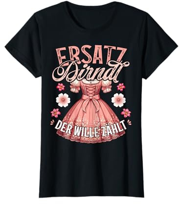 Trachtenshirt Damen Trachten T-Shirt Tracht Ersatz Dirndl T-Shirt