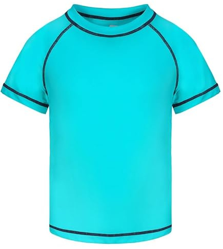 Csqtongan Jungen Schwimmshirt UV Shirt Schwimmen Top Badeshirt Kinder Kurze Ärmel Rash Guard Bademode Schnell Trocken T-Shirt