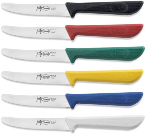 Sanelli, Set di coltelli da cucina seghettati per tavola, carne e pomodori: multiuso Multicolore