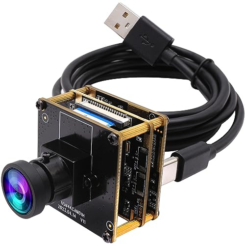4K HDMI USB Camera Module for Computer, Wide Angle H.264 Webcam, UHD 30FPS | M12 Mount, High Speed Lightburn Camera for Laser, Industrial Grade UVC PC Camera for Live Streaming & Video Conference