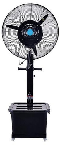 KOEM Ventilador Nebulizador Magnum negro eléctrico de pie oscilante enfriador de larga distancia de 3 velocidades con depósito y ruedas, para uso civil e industrial (Ø 66 cm)