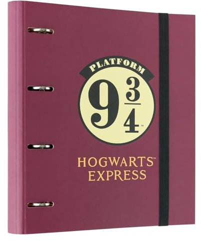 Grupo Erik - Classeur A4 4 Anneaux Harry Potter | Classeur Rigide 4 Anneaux, Format 27 x 32 cm | Fournitures Scolaire, Organiseurs, Fournitures de Bureau