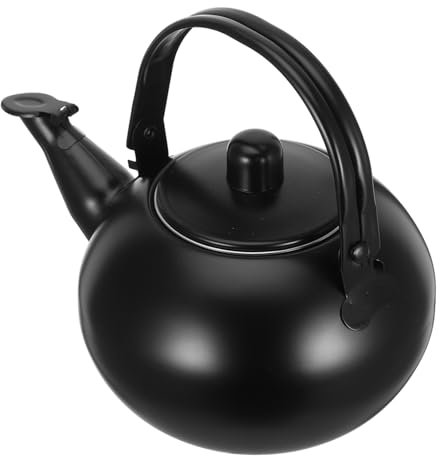 Stainless Steel Teapot Kettle Teapot with Filter Gas Top Kettle Whistling Teapot Whistling Water Kettle Stove Top Kettle Tea Kettle Small Teapot for Stovetop Black JECOMPRIS