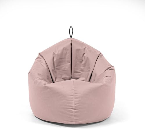 Nadimaideal Sitzsack 2 in1 Funktionen für Kinder, Teenager & Erwachsene | Indoor & Outdoor | Gaming Sitzsack -Komfortabler Beanbag | Füllung EPS Perlen (Puderrosa, XL -Durchmesser: 135 cm)