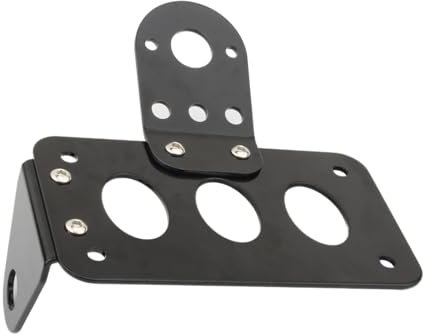 SHENGG for Achsseitenmontage Roller Moped Kennzeichenhalter Motorrad Nummernschild Hinten Rücklicht Halterung Schwarz
