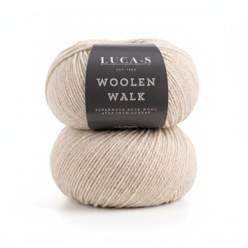2PCs Superwash Sock Wool for Knitting, 4 Ply Sock Yarn from 75% Pure Wool - 25% Polymide, 50g Sock Hand Knitting Yarn