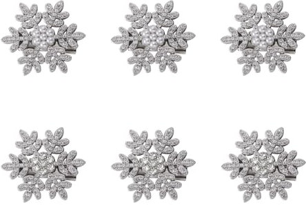 Pack De 6 Pinces À Cheveux Flocon De Neige, Pinces À Cheveux Strass, Pinces À Cheveux Créatives, Pinces À Cheveux Élées, Accessoires Pour Cheveux