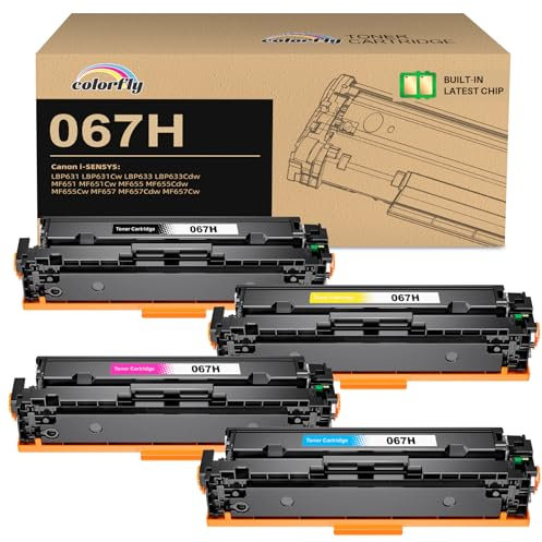 colorfly 067H 067 Toner Kompatibel mit Canon 067 067H für Canon i-SENSYS MF657cdw für i-SENSYS MF651cw für MF655cdw Toner LBP631cw LBP633cdw