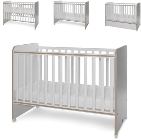 Lorelli Babybett Sweet Dream 124 x 68 x 95 cm Unterbettrahmen mit zwei Ebenen hellbraun