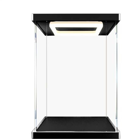 Staubdichte Vitrine, beleuchtete Schaukasten, Acryl-Vitrine, Sammlerstück-Vitrine, Vitrine mit LED-Lichtern, klare Acryl-Displaybox, staubdichte Schutz-Displaybox,