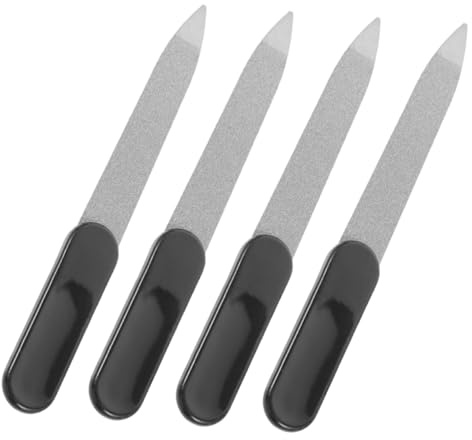 NULYLU 4stücke Teiliges Nagelfeilen Edelstahl Doppelseitige Nagelfeilen Für Fingernägel Und Fußnägel Präzises Pflegewerkzeug Für Maniküre Und Pediküre Langlebig Und Stilvoll