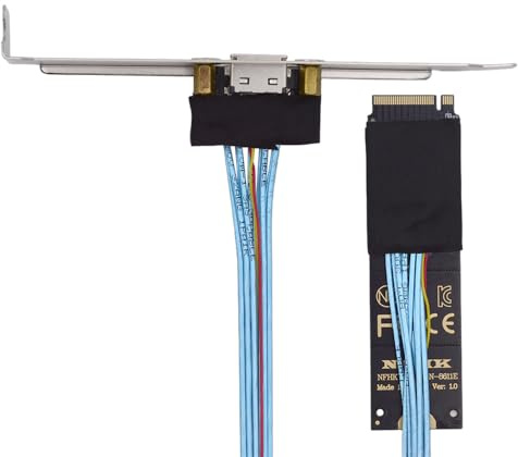 xiwai M.2 2280 NGFF-Kartenadapter PCI-E4.0 M-Key auf Oculink SFF-8612 SFF-8611 Hostkabel 30 cm mit Halterung für NVME U.2 SSD eGPU