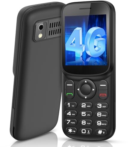 T185 4G Handy Ohne Vertrag mit Dual-SIM-Slot | Kompakt und leicht | 1.8 Farbdisplay | Bluetooth |1000mAh Akku |FM-Radio | LED-Taschenlampe | LTE Prepaid Tastenhandy | All Carrier Kleines Mobiltelefon | 1,8 Zoll LCD-Bildschirm, hohe Lautstärke, USB C, schnelle Nummerierung, einfach zu bedienen, Nano-SIM, Schwarz