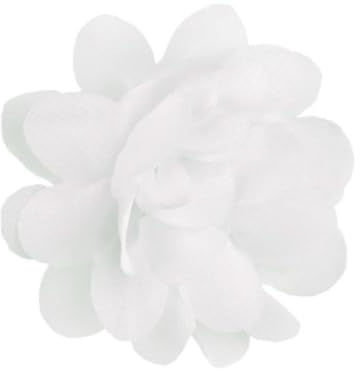 Blausky 30 Stück 5cm Chiffon Blumen,Chiffonblume zum Nähen 3D Chiffon-Blütenkopf Chiffon Stoff Blumen Blume Applikationen Zubehör für Kleidung Stirnbänder DIY Hochzeitskleid,Weiß