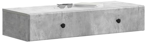 vidaXL Wandmontierter Beistelltisch Betongrau 87,5 x 34,5 x 17 cm, Eleganter Beistelltisch, modernes Stauraummöbel, rechteckig, vielseitig für Dein Wohnzimmer