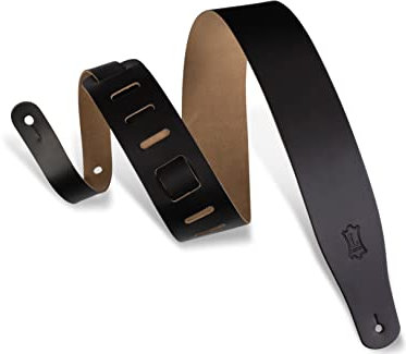 Levy's Leathers Streamline Series Ledergurt für Gitarre | Breite 6,4 cm | Schwarz | (M26-BLK)