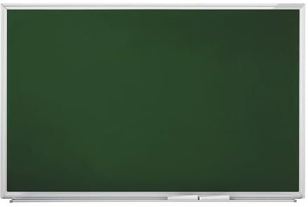 magnetoplan | Wandmontiertes magnetische Kreidetafel 900 x 600 mm mit silbernem Aluminiumrahmen & Ablageschale für Boardmarker, Typ SP mit speziell lackierter Oberfläche, abwischbar