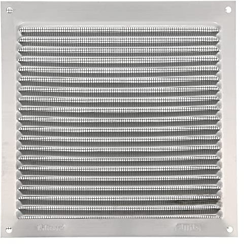 Amig - Rejilla Cuadrada de Aluminio con Mosquitera - Rejillas de Ventilación para Salida de Aire - Ideal para Techo de Cocina y Baño - Medidas 170 X 170 MM - Color Plateado