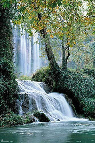 Close Up Wasserfall Poster (61cm x 91,5cm) + 1 Traumstrand Poster Insel Bora Bora zusätzlich