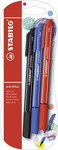 STABILO - Filzschreiber - pointMax - 3er Pack - ultramarinblau, schwarz, karmin