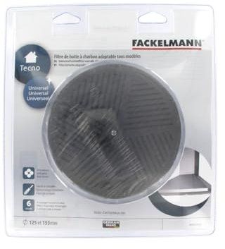 Fackelmann 0802550 Filtre pour hotte Adaptable à Toutes Les Hottes, Filtre Anti-odeurs pour hotte, Charbon Actif, Noir, 12,5 cm, 25 x 27,5 x 15 cm