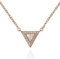 namana Rose Gold Trillion Pendant Necklace for Women, Triangle Halo Rose Gold Necklaces for Teenage Girls and Women, Necklace for Women on a Stone Studded Chain, Rose Gold Jewellery Gifts for Women