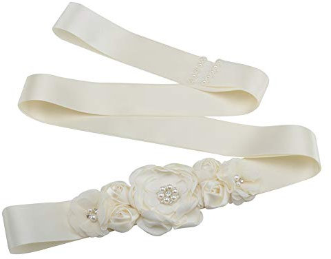 Amorar Dament Hochzeitsgürtel Brautkristallgürtel Elegante Blumen Brautgürtel Sash Brautkleid Schärpe Strass Taillengürtel Hochzeit Schmuckgürtel Kleid Zubehör 270cm lang