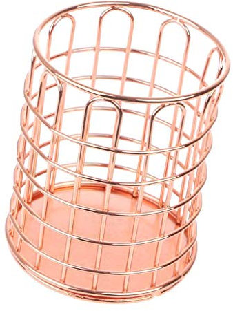 Tenlacum Pot à crayons en maille métallique Plaqué durable 2 couleurs rose gold