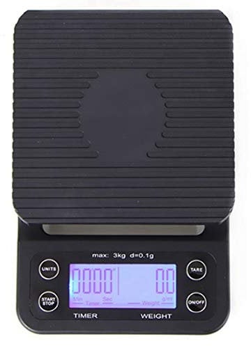 Chenzinan Digital Electronic Kitchen Scale Wall-Mounted Food Scale 3KG/0.1G Ultra Slim Multifunction Easy to Clean Large Display with Tray and Silicone Pad (Color : Blue LED Display, Size : 3kg)