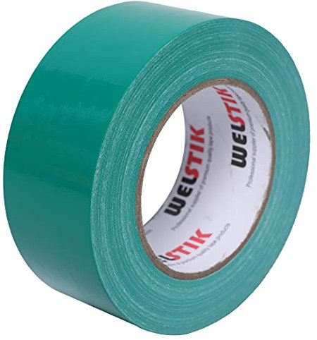 WELSTIK Professional-Klebeband Grün, wasserdichtes Klebebandgewebe, farbiges Gaffer-Klebeband für Reparaturen, Heimwerken, Basteln, Verwendung im Innen- und Außenbereich, 50 mm x 41 m,Grün