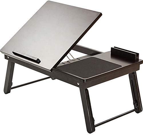 Einfache Home Bambus Massivholz Computer Schreibtisch Bett Klappen Lernen kleiner Schreibtisch Schlafsaal fauler Tisch kleiner Tisch Multifunktions-Computer Schreibtisch Vier-Gang-Einstellfeld