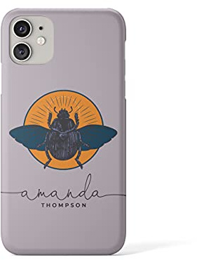 Tirita Personalised Phone Case Cover Compatible with iPhone 11 - Spiritual Elements [18 - Pastel Purple Beetle]