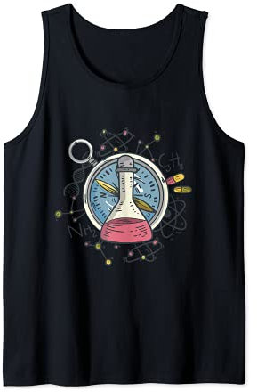 Chemistry Science Beaker Retro Cute Bunsen Burner Laboratory Tank Top