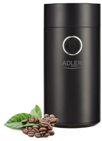 ADLER Kaffeemühle - 75 g Fassungsvermögen, 150 W Leistung (schwarz-silbern)