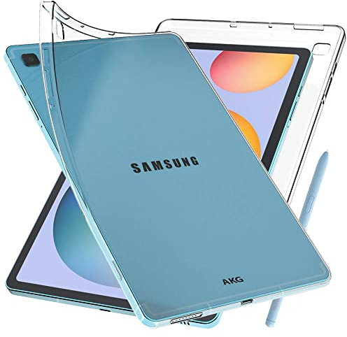 ebestStar - Cover per Samsung Galaxy Tab S6 Lite 10.4 P610 P615 (2022, 2020), Custodia Silicone Trasparente, Protezione TPU Antiurto, Morbida Sottile Slim, Trasparente + Vetro Temperato