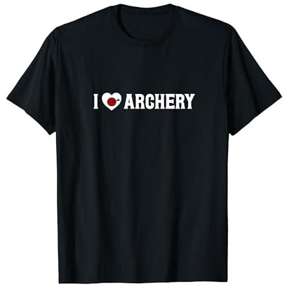 I Love Bogenschießen Herz Zielscheibe Praxis Jagd Jäger T-Shirt