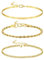 Milacolato Bracelet Cheville Or Femme Acier Inoxydable Chaine De Cheville Plaqué Or 14k Perles Tennis Dainty Chevrons Cubain Trombone Lien Chaîne Pied Réglable Empilable Boho Plage Pied Bijoux-B