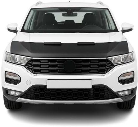 OMAC Haubenbra Halb für VW T-Roc 2017-2025 Vinyl Schwarz | Steinschlagschutz, fahrzeugspezifisches Design, Car Bonnet Bra